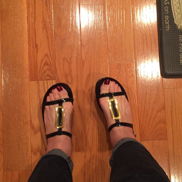 Ralph Lauren navy blue patent leather sandals - Picture 3 of 8